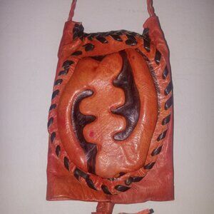 African Gye Nyame All Leather Passport Wallet/Neck